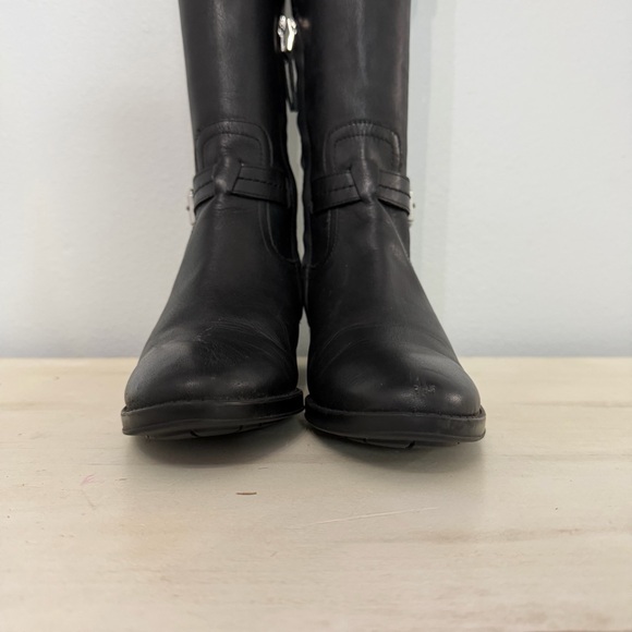 Sam Edelman Black Leather Ponce Buckle Tall Boots Size 6 - Picture 5 of 11